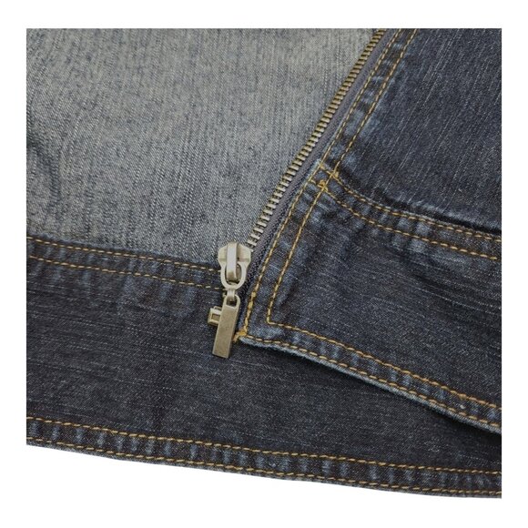 Ruby Rd Womens Denim Jacket Embellished Collar & Cuffs Size 18 Zip Stretch - Picture 11 of 13